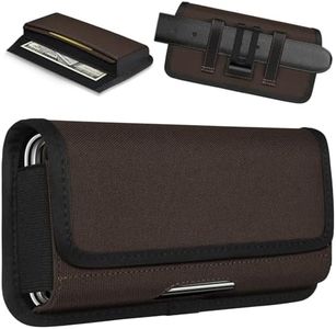 ykooe Rugged Nylon Holster Compatible with iPhone 16/15/14/13/12 Pro Max & Plus,17 Air Models, Galaxy S24/S23/S21/S20 FE Cell Phone Belt Holder for Men, Coffee - XL