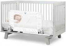 Salcod 43inch Universal Swing Down Crib Rail Guard, Convertible Crib Bed Rail for Toddlers, with Reinforced Wing Nut Safety System, Compatible with All Major Brand of Crib