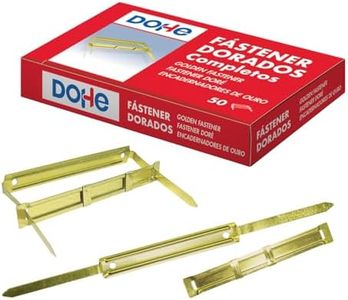 Dohe - Fasteners Metálicos Dorados para Encuadernación (50 uds.) - Con Lengüeta y Pasador - Material de oficina