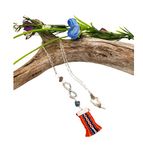 Metis Sash Pendant Necklace ~ Indigenous Gift For Her ~ Protection Necklace with Red Voyageur Sash, Peacock Stone & Silver Infinity Symbol