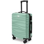 AVIO Wave Cabin Suitcase 55x40x20cm – Lightweight Hard Shell Cabin Luggage with 4 Double Spinner Wheels, Telescopic Handle & Organised Interior – Small Cabin Size Carry On Travel Suitcase