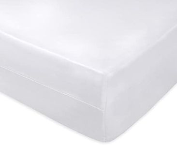 MERCURY TEXTIL-Funda de colchón, Microfibra, Anti ácaros, Anti bacterias, Transpirable, Estira hasta 25cm de Profundidad, Funda de colchón con Cremallera (Cama 90)