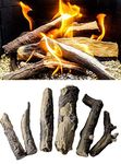 Large Gas Fire Logs Set - 6 Extra Realistic Ceramic Logs Suitable for Gas Fires/Living Flame Fires/Gas Fire Pits