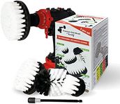 Kornely™ Premium Drill Brush, Extra Soft, White 5pcs. SET. Professional Power Scrubber. Doesn't Scratch Surfaces. Suitable for Carpet, Leather, Upholstery, Furniture, car Interior, Glass Cleaning