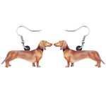 NEWEI Acrylic Cute Dachshund Earrings Dangle Puppy Pet Weiner Jewelry for Women Dog Gifts Accessories Charms, Acrylic, No Gemstone