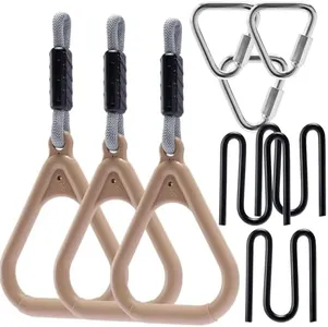 3 Triangle Holds for Monkey Line, Gorilla Line & Ninja Warrior Obstacle Courses, Colorful – Complete Expansion Kit with Durable Buckles & Carabiners, Easy Setup, Safe & Secure Training Equipment