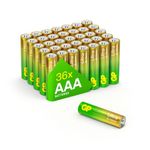 AAA Batteries 36 pack by GP AAA Batteries Ultra Alkaline - 10 year shelf life, ideal for everyday hungry devices, long lasting power, anti-leakage technology, package may vary