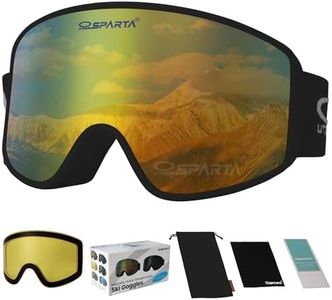 OUTDOOR SPARTA Adult Ski Goggles (1. Black Frame, Full Lens Mirrored Gold)