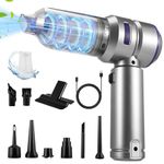 Handheld Car Vacuum Cleaner, 15000Pa Vacuum Cleaner and Air Duster, 6000mAh High Capacity Batteries Wet and Dry Handheld Car Vacuum Cleaner and Multi-Nozzles for Car, Home, Office, Pet