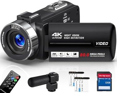 Delmodes Camcorder 4K 30FPS Video Camera 80MP 18X Digital Zoom Vlogging Camera for YouTube IR Night Vision 3.0" IPS Screen Camcorder with 32GB SD Card, Microphone, Remote Control and 2 Batteries