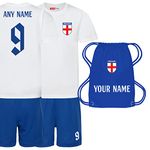 Sportees Personalised England Girls Football Kit Lionesses England Cup Style Football Kit Girl England Shirt, Shorts & Bag Playwear - 9/11 Years