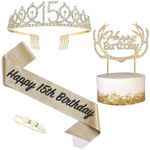 Gold 15th Birthday Sash and Tiara f