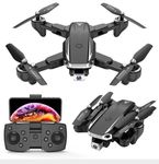 Dawdels enterprise Drone with 4K Camera WiFi FPV 1080P HD Dual Foldable RC Drone Altitude Hold Headless Mode Visual Positioning Auto Return App Control Multicolor (DM -96 2)