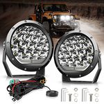 Auxbeam 7 Inch LED Round Driving Light 2PCS, 7" Offroad Lights Pods 18000LM Spot Lights with DRL Mode LED Work Lights Compatible with Trucks UTV Pickup Jeep Wrangle Golf Cart Ford F150