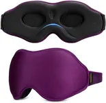 Sleep Mask for Women Men, Side Sleeper, Blackout Eye Masks for Sleep, 3D Contoured Sleeping Mask for Lash Extensions, Blindfold with Adjustable Strap, Memory Foam, Airplane Travel Essentials, Purple