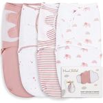 Mama Cheetah Baby Swaddle Blanket, Easy Swaddle Sleep Sack, Adjustable Swaddle Wrap, Infant and Newborn Swaddles, Babies Boy Girl (0-3 Month), 4 Pack Organic Cotton, Dusty Rose