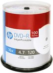 HP DVD-R 4.7GB 16X White Inkjet Printable 100 Pack in Spindle