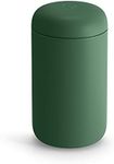 Fellow 16 oz Carter Wide Travel Mug - Wide Mouth Vacuum-Insulated Stainless Steel Coffee Mug - Tea and Coffee Tumbler - Travel Coffee Mug with Ceramic Interior - Cargo Green