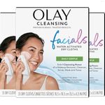 Olay Daily Facials for Clean Sensitive Skin, Makeup Remover Wipes, Soap-Free and Fragrance-Free Cleanser Cloths, 33 Count (Pack of 3) (Packaging may vary)