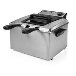 Princess 01.185000.01.001 185000 Deep Fryer, 7 Portions, 5 L, 3 Baskets, Cold Zone & Adjustable Thermostat, Metal