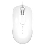 Macally 3-Button Optical USB Wired Computer Mouse with 5-Foot Cord, Compatible with PCs, Apple Macs, Desktops, Laptops (ICEMOUSE3), White