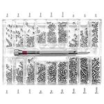 BEZANU Micro Screw Set, 18 Kind Mini Metric Screw Assortment with Screwdriver for Eyeglass, Watches, Phone, Laptop Repair - Phillips Head