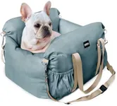 Gulokoka Small Dog Car Seat, Waterproof Dog Booster Seat for Car with Storage Pockets, Clip-On Leash, Detachable Washable Pet Carseat Puppy Travel Carrier Bed, Up to 25lbs, Aqua Blue