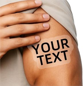 Custom 2x2 Inch Personalized Temporary Tattoos with Text or Logo Design, 15 Pieces (text)
