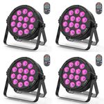 Stage Lights, 4 Pack U`King LED Par Lights RGBW DJ Stage Lighting 14x6W Uplights for Events by Sound Activated and DMX Control for Wedding Church Live Show Disco Halloween Christmas Parties