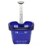 Bigapple 56L shopping Basket With Wheels and Aluminium Handle (Pack of 1) - Blue