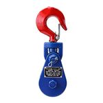 BOOMSTART 2 Ton Snatch Block with Swivel Hook, Heavy Duty Wire Rope Pulley Block Roller, Loading Pulling Lifting Block