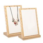 YQWIN 2Pcs Necklace Holder Bamboo Necklace Holder Necklance Display Stand Wood Necklace Display Stand Necklace Tabletop Display Boards Jewelry Holder Jewelry Display Stand for Selling Home Decor