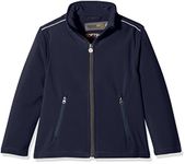 Regatta Boy's Professional Kids Classmate Jacket Regular Fit Plain Turtleneck Long Sleeve Jacket, Blue (Navy/seal Grey), 7-8 Years