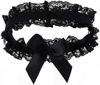 Florry Sexy Wedding Bridal Garter Black Lace Women Garter Belt for Bride Tossing Thigh Garters Bowknot Elastic Leg Ring for Party Prom Birthday (Black)