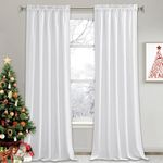 RYB HOME White Velvet Curtains 96 inches Long for Bedroom - Luxury Light Reducing Vertical Drapes Simple Home Decoration for Sliding Door Living Room, W52 x L96, 2 Pieces