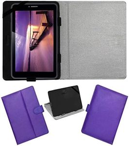 Acm Leather Flip Flap Case Compatible with Iball Q45i 3g Tablet Cover Stand Purple