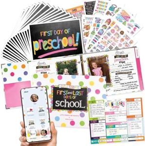 Class Keeper School Keepsake Kit, Pastel Dots Class Keeper, Pastel Text School Photo Prop Deck, Girl Power Sticker Set