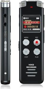 EVISTR L357 Digital Voice Recorder - 64GB Voice Activated Recorder with Playback and MP3 Player - Rechargeable Dictaphone with Noise Reduction Password for Lectures Meetings
