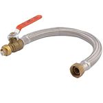 SharkBite U3068FLEX18BVLF Flexible Water Heater Connector with Ball Valve, 1/2-Inch CTS X 3/4-Inch FIP X 18-Inch Length