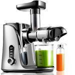 AMZCHEF Juicer with 2 Speeds Control - Juicer Machine with Higher Juice Yield for Fruits and Vegetables - BPA FREE Cold Press Juicer with Slow Masticating, Reverse Function to Avoid Clogging - Grey