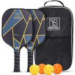 YC DGYCASI Graphite Pickleball Paddles Set of 2, 2024 USAPA Approved, Carbon Fiber Surface (CHS), Polypropylene Honeycomb Core, Anti-Slip Sweat-Absorbing Grip, 4 Pickleball, Portable Carry Bag