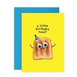 Central 23 Funny Birthday Cards For Men And Women - 'A Little Birthday Toast' - Pun - Witty - Humor - Funny Birthday Card For Boyfriend Girlfriend Friends - Comes With Fun Stickers