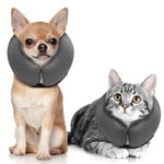 MIDOG Pet Inflatable Collar for After Surgery,Soft Protective Recovery Collar Large Dog Cone for Dogs to Prevent from Touching Stitches, Wounds and Rashes (X-Small(Neck:5"-8"))