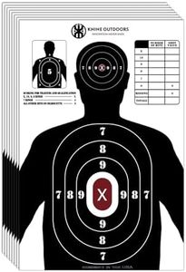 KNINE OUTDOORS Shooting Targets Paper, 23 x35 inch, Bulk for Hunting, Handguns, Pistols, Rifles, Silhouette with Red Bullseye, Black Design (25 Pack)