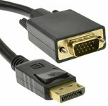 Multibao 1 Metre 1m DisplayPort DP to VGA SVGA Plug Male to Male Cable Lead