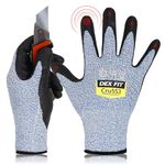 DEX FIT Level 5 Cut Resistant Gloves Cru553, 3D-Comfort Fit, Firm Grip, Thin & Lightweight, Touch-Screen Compatible, Durable, Breathable & Cool, Machine Washable; Blue S (7) 1 Pair