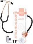 FriCARE Dual Head Stethoscope - Stethoscopes for Nurses Day - Stylish Gift with Great Sound Performance, StethoMedic Essential, Estetoscopio Backup for Home Health Use, Rose Gold Chestpiece, 29 inch