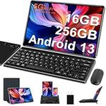 2024 Newest Tablet Android 13 FACETEL 11 Inch Tablets with 16GB+256GB+1TB Expand Support, Octa-Core 2.0 GHz, Dual Camera, 8600mAh, 5G WiFi, Bluetooth 5.0, HD Screen Tablet with Keyboard Mouse - Black