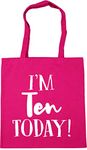 Hippowarehouse I'm Ten today - 10th Birthday Tote Shopping Gym Beach Bag 42cm x38cm, 10 litres