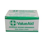 Value Aid Adhesive Wound Dressings - 8.6cm x 6cm - Box of 25